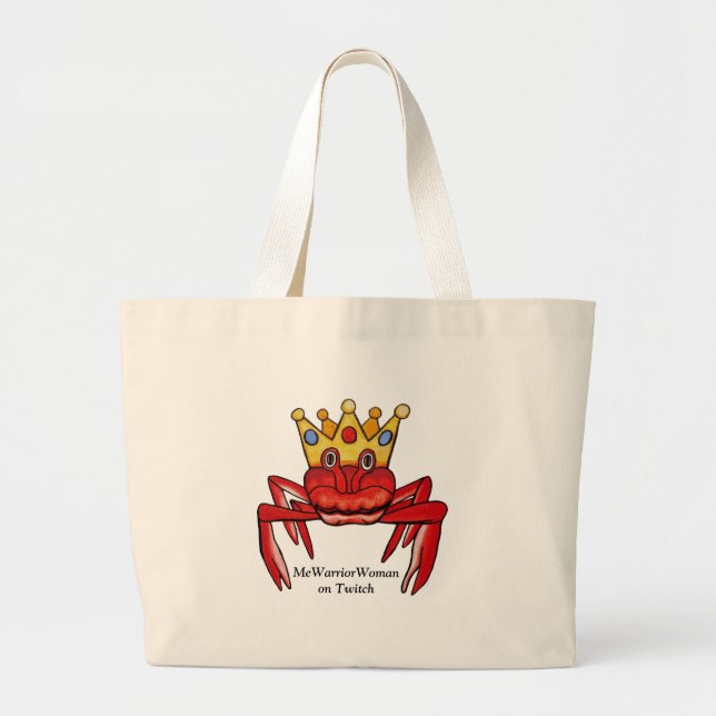 Bolsa Tote Grande Caranguejo Royalty, MmeWarriorWoman no Twitch (Frente)
