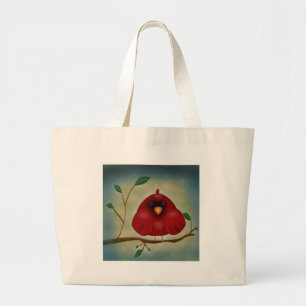 Bolsa Tote Grande Cardeal vermelho do pássaro