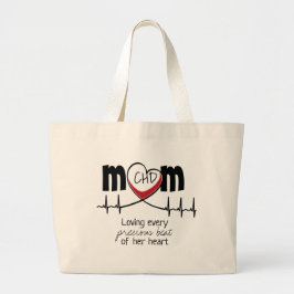 Bolsa Tote Grande Cardíaca Mãe ChD Tote Bag