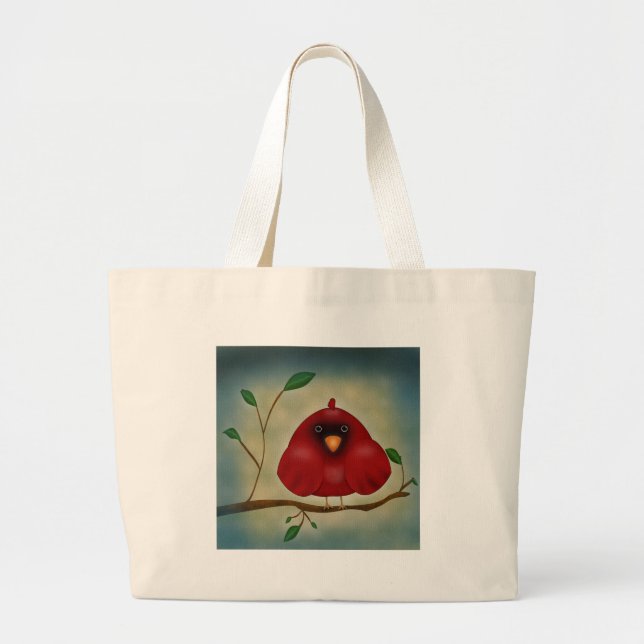Bolsa Tote Grande Cardinal Red Bird (Frente)