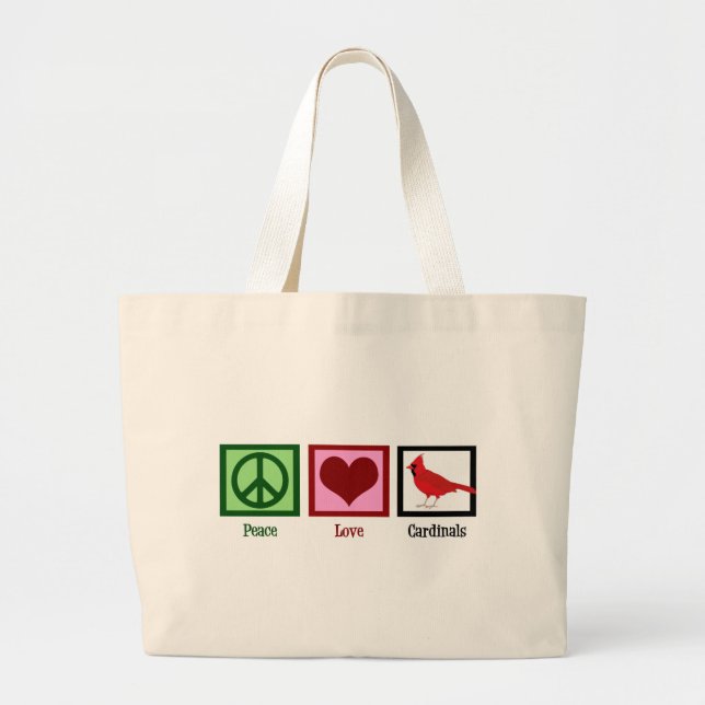 Bolsa Tote Grande Cardinhos do Peace Love (Frente)