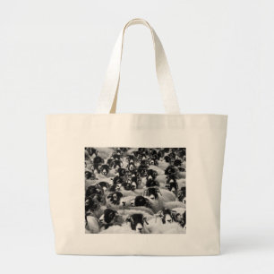 Bolsa Tote Grande CARGAS DE Rams de Preto e Branco