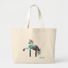 BOLSA TOTE GRANDE "CAROUSEL HORSE TOTE BAG ENFRENTADO À ESQUERDA"