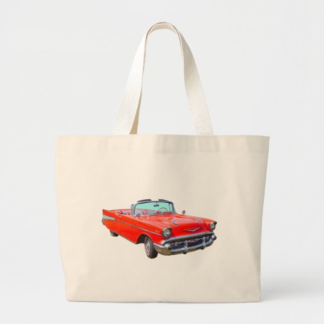 Bolsa Tote Grande Carro Antiguo Conversível de Ar de Chevrolet, 1957 (Frente)