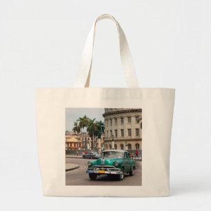Bolsa Tote Grande Carros retrorreflectores na rua Havana