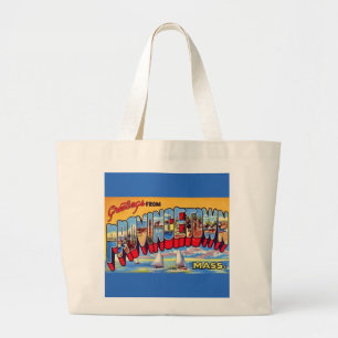 Bolsa Tote Grande Cartão postal de saudações Vintage Provincetown MA