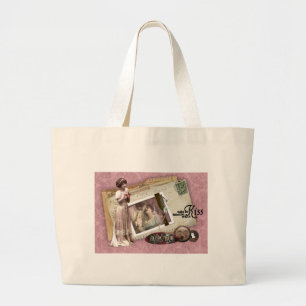Bolsa Tote Grande Cartas de amor românticas do Victorian