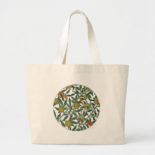 Bolsa Tote Grande Carteira de Padrão de Romegranato Botânico Vinta