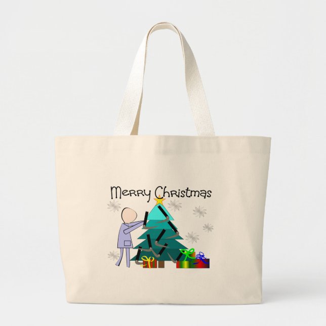Bolsa Tote Grande Cartões de Natal Engraçados com Terapia Respiratór (Frente)