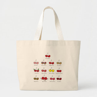 Bolsa Tote Grande Cartografia Diversão Comic Engraçada Cereja Vermel