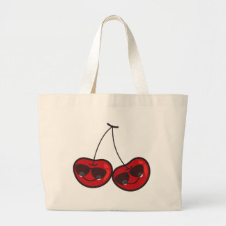 Bolsa Tote Grande Cartografia Divertida e Legal cerejas Cheeky com ó