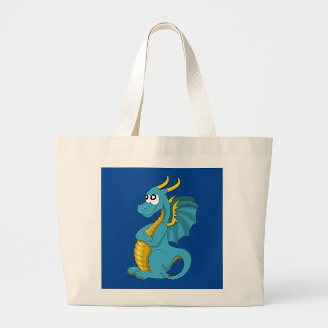 Bolsa Tote Grande Cartografia do dragão azul (Frente)