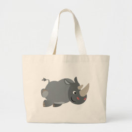 Bolsa Tote Grande Cartoon Bonito Carregando Rinoceronte Bag