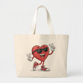 Bolsa Tote Grande Cartoon Engraçado com Acessórios de Óculos Solares