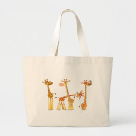 Bolsa Tote Grande Cartoon Girafas: O saco do Herd