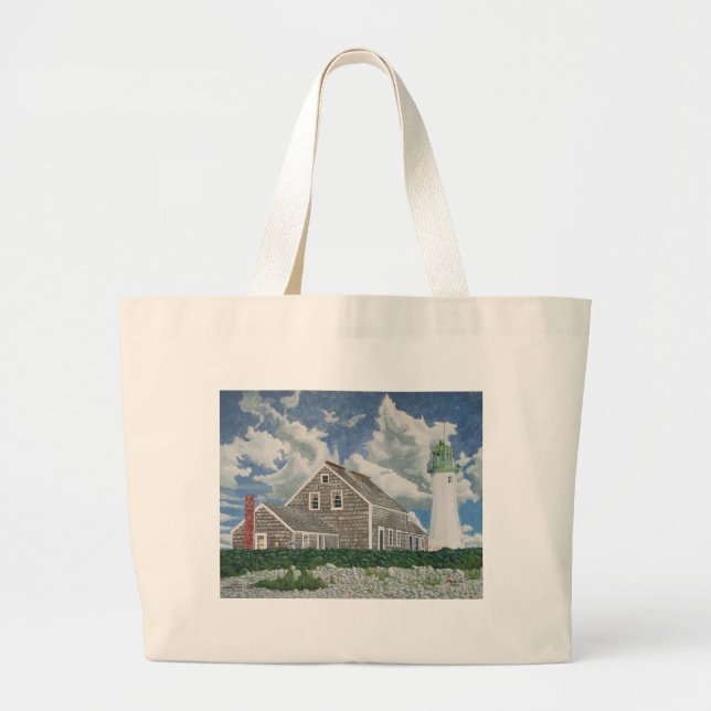 Bolsa Tote Grande Casa do Faroleiro de Scituate (Frente)