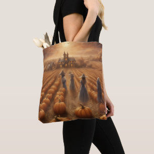 Bolsa Tote Grande Casa no Presente de Halloween do Campo de A