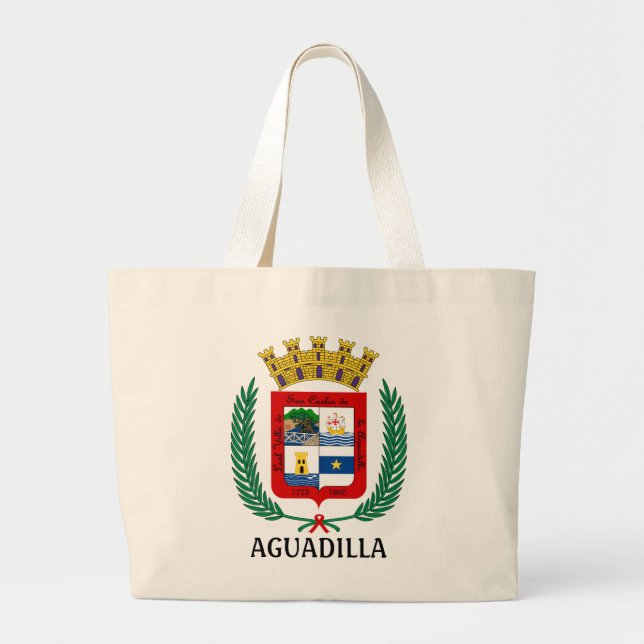 Bolsa Tote Grande Casaco de Armas da Aguadilla, Porto Rico (Frente)