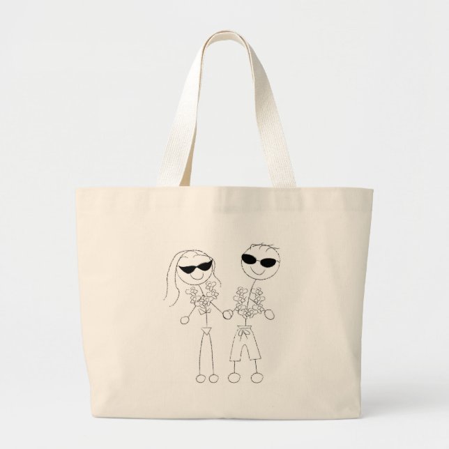 Bolsa Tote Grande Casal de Casamento de Praia (Frente)