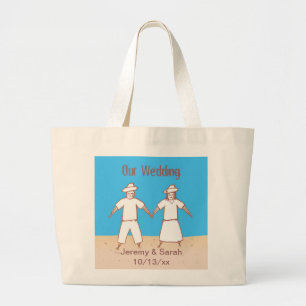 Bolsa Tote Grande Casal Espantalho Nosso Casamento De Halloween