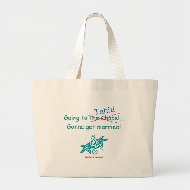 Bolsa Tote Grande casamento de tahiti (Frente)