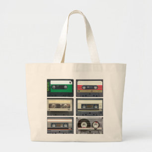 Bolsa Tote Grande Cassetes de banda magnética
