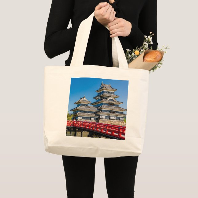Bolsa Tote Grande Castelo Matsumoto e ponte (Frente (produto))