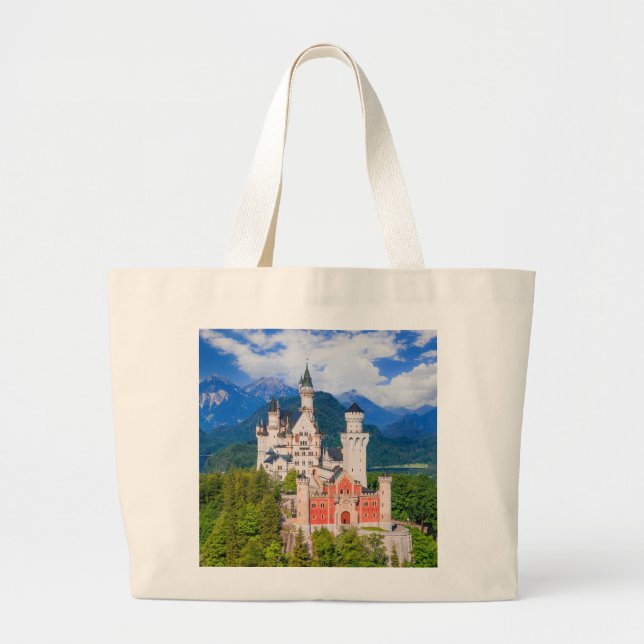 Bolsa Tote Grande Castelo Neuschwanstein Alemanha (Frente)