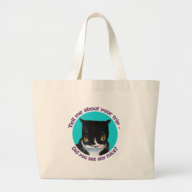 BOLSA TOTE GRANDE CAT CURIOSO ENGRAÇADO (Frente)