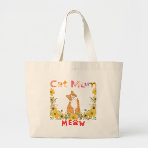 Bolsa Tote Grande Cat Mãe Tote Bag