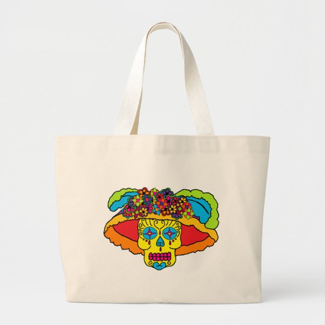 Bolsa Tote Grande Catrina Sugar Skull (Frente)