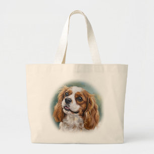 Bolsa Tote Grande Cavalier King Charles Spaniel Impressionista
