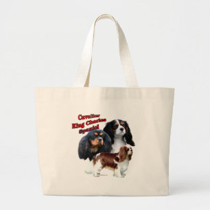 Bolsa Tote Grande Cavalier King Charles Spaniel Trio 2