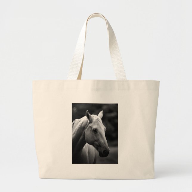 Bolsa Tote Grande Cavalo Branco Negro (Frente)