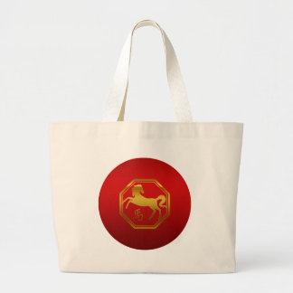 Bolsa Tote Grande Cavalo chinês do zodíaco