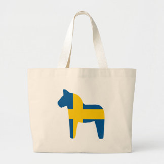 Bolsa Tote Grande Cavalo de Dala da bandeira da suecia