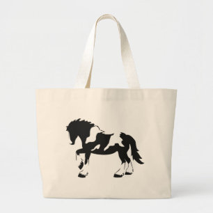 Bolsa Tote Grande Cavalo de esboço manchado