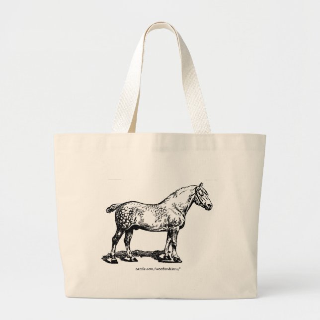 Bolsa Tote Grande Cavalo de Rascunho Aplicado (Frente)