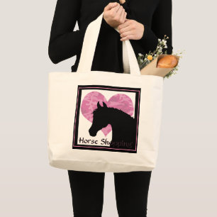 Bolsa Tote Grande Cavalo do Coração (camo rosa)
