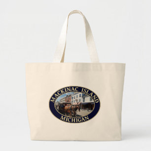 Bolsa Tote Grande Cavalo e Carruagem na Ilha de Mackinac Centro
