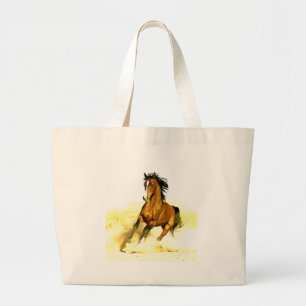 Bolsa Tote Grande Cavalo em Execução