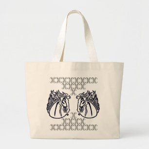 Bolsa Tote Grande Cavalos na sacola enorme