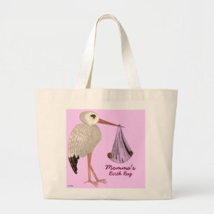 Bolsa Tote Grande Cegonha clássica (rosa) 2 (chá de fraldas)
