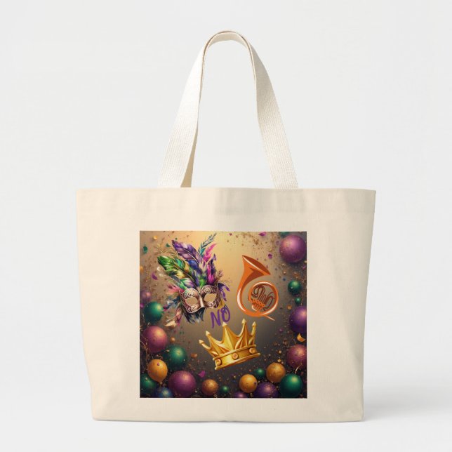 Bolsa Tote Grande Celebrate Mardie Gras by Sommer Hamilton (Frente)