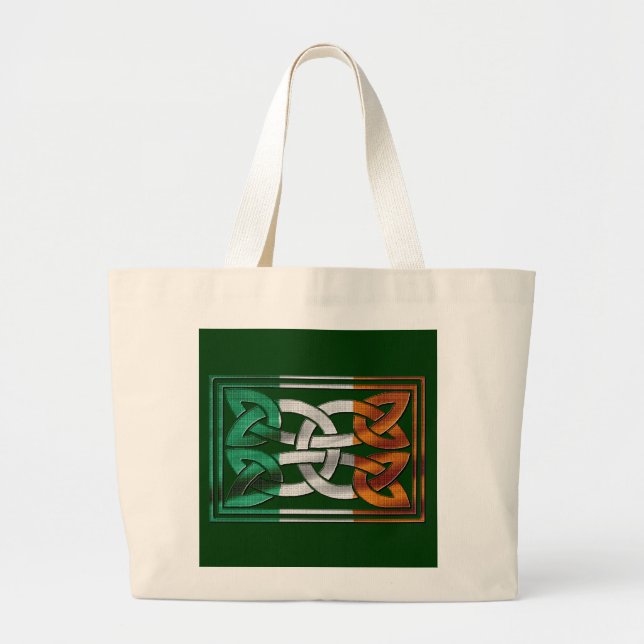Bolsa Tote Grande Celtic Knot Irish Flag Bag (Frente)