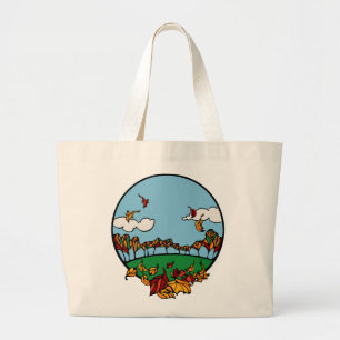 Bolsa Tote Grande Cena de Paisagem do outono