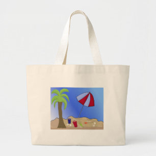 Bolsa Tote Grande Cena de Praia de Férias