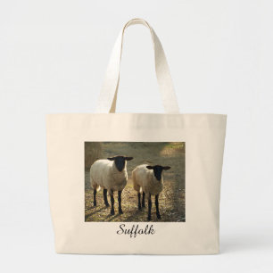 Bolsa Tote Grande Cena Pastoral de Ovelhas Suffolk à Luz do Sol da T