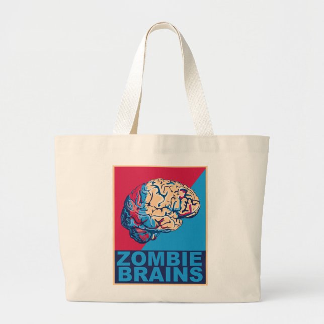Bolsa Tote Grande Cérebro de Zumbi (Frente)