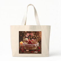Cesta Romântica de Ursinho Teddy Rosa para o Dia d